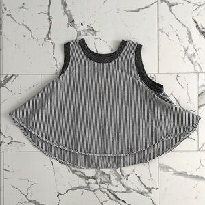 Grey and White Crop Tank